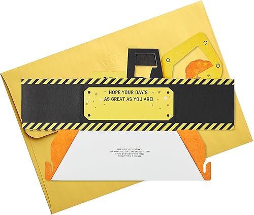 Miniatura 6 de Hallmark Paper Wonder - Tarjeta de cumpleaños desplegable para niños (excavadora de construcción)
