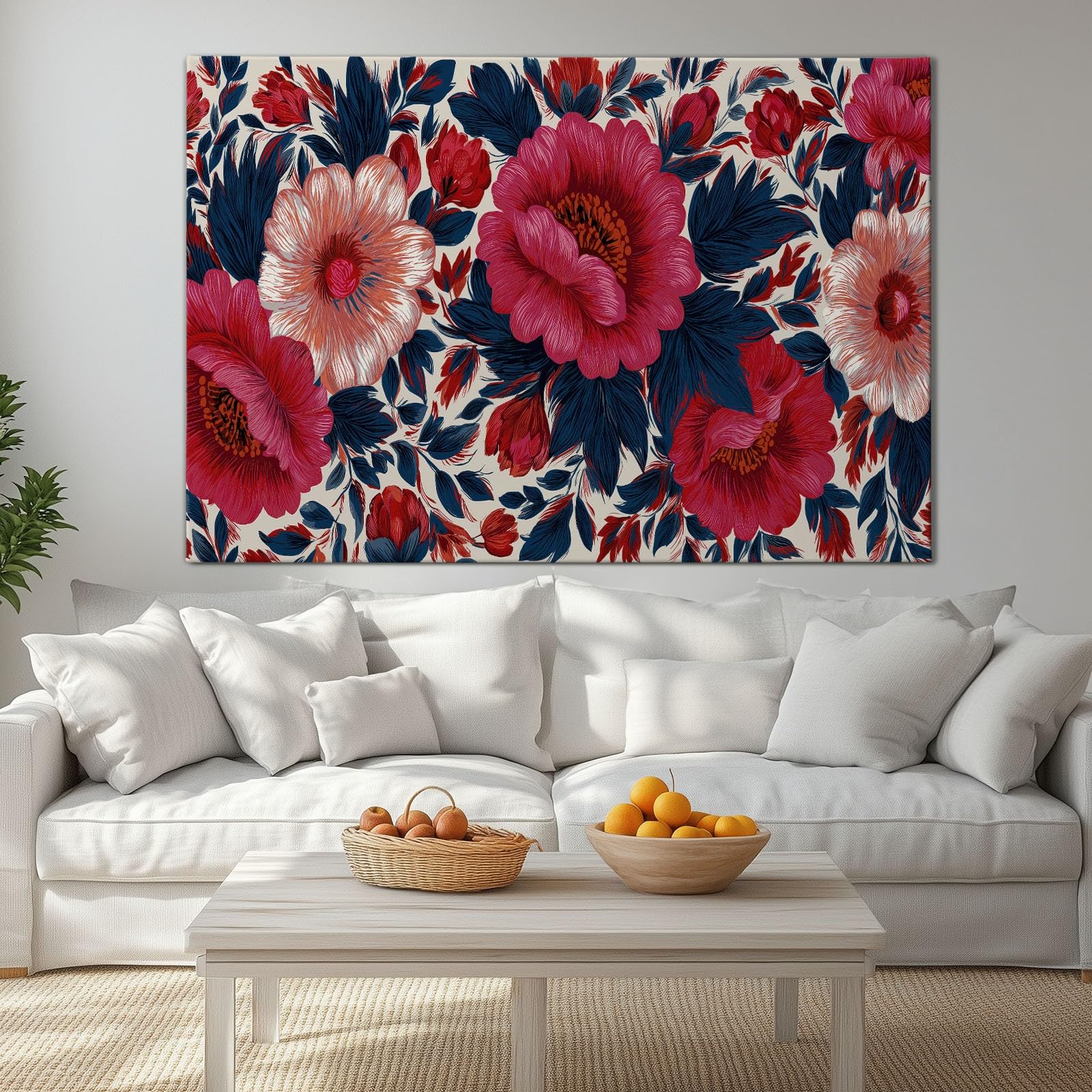 Genérico Nowoczesne dekoracyjne obrazy kwiatowe płatki roślin 90x60cm obraz na płótnie z ramą, grafika na ścianie, dekoracja salonu sypialni jadalnia biuro korytarz