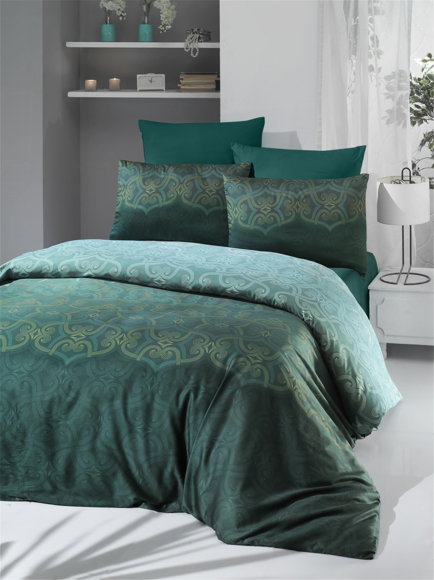 Parure de lit Double en Satin 210 Fils 100% Coton Haut de Gamme