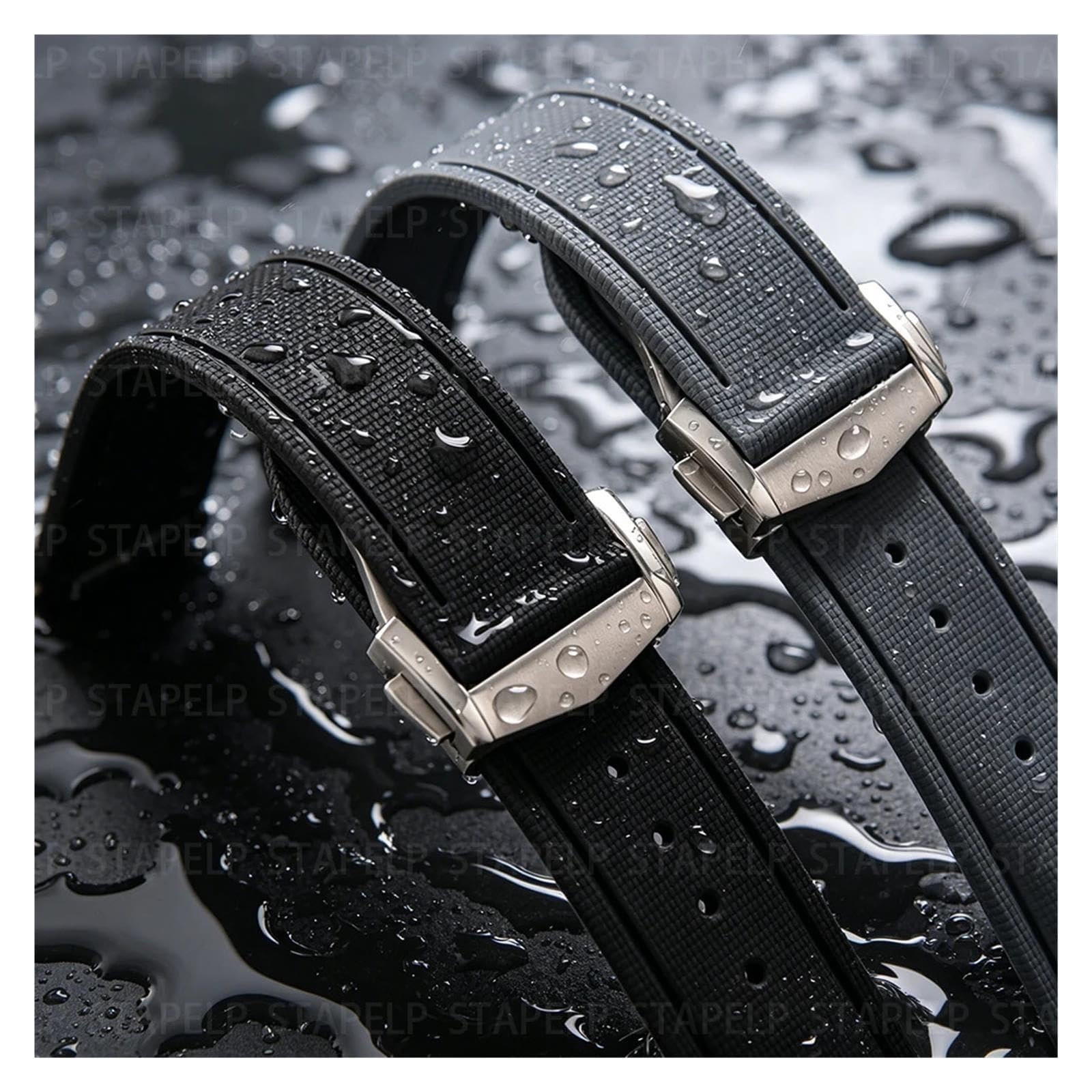 1 correa de reloj de liberación rápida de caucho FKM de 18-22 mm