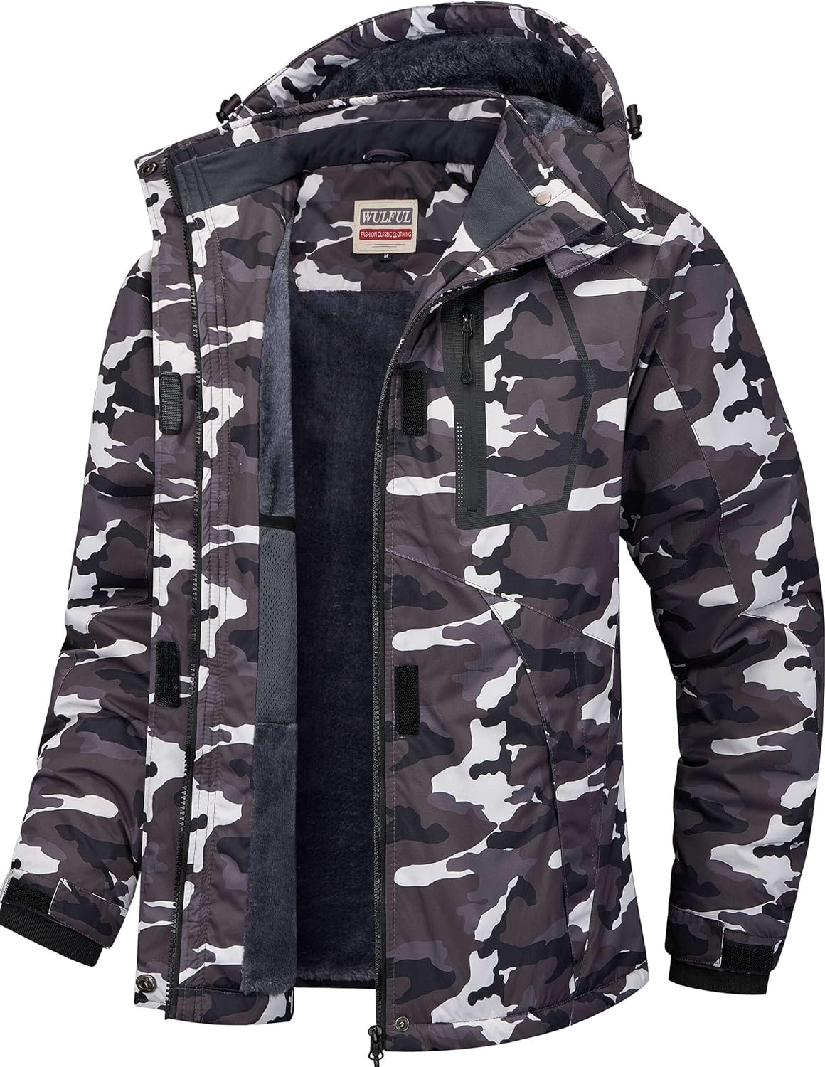 WULFUL Women’s Waterproof Ski Jacket Warm Winter Coats Windproof Winter Jackets for Women Fleece Lined Windbreaker with Hood