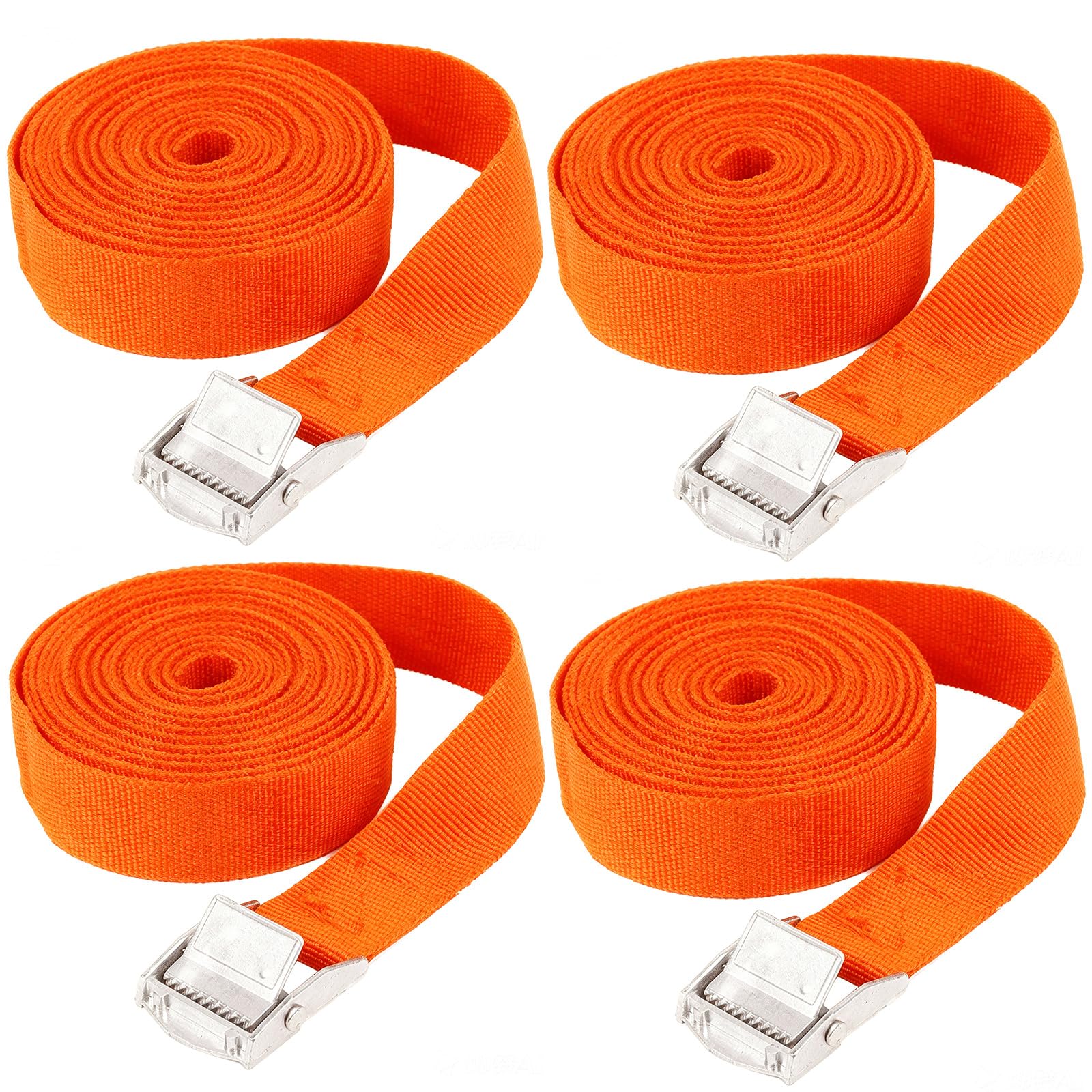 Zorplex 4 Sztuki Pasy mocujące z grzechotką, 6m x 2.5 cm, Pasów mocujących, Regulowane paski mocujące z zamkiem zaciskowym do Samochodu, Roweru, Motocykla, Tadunku, Bagażu, Czarny (4, 600 * 2.5cm)