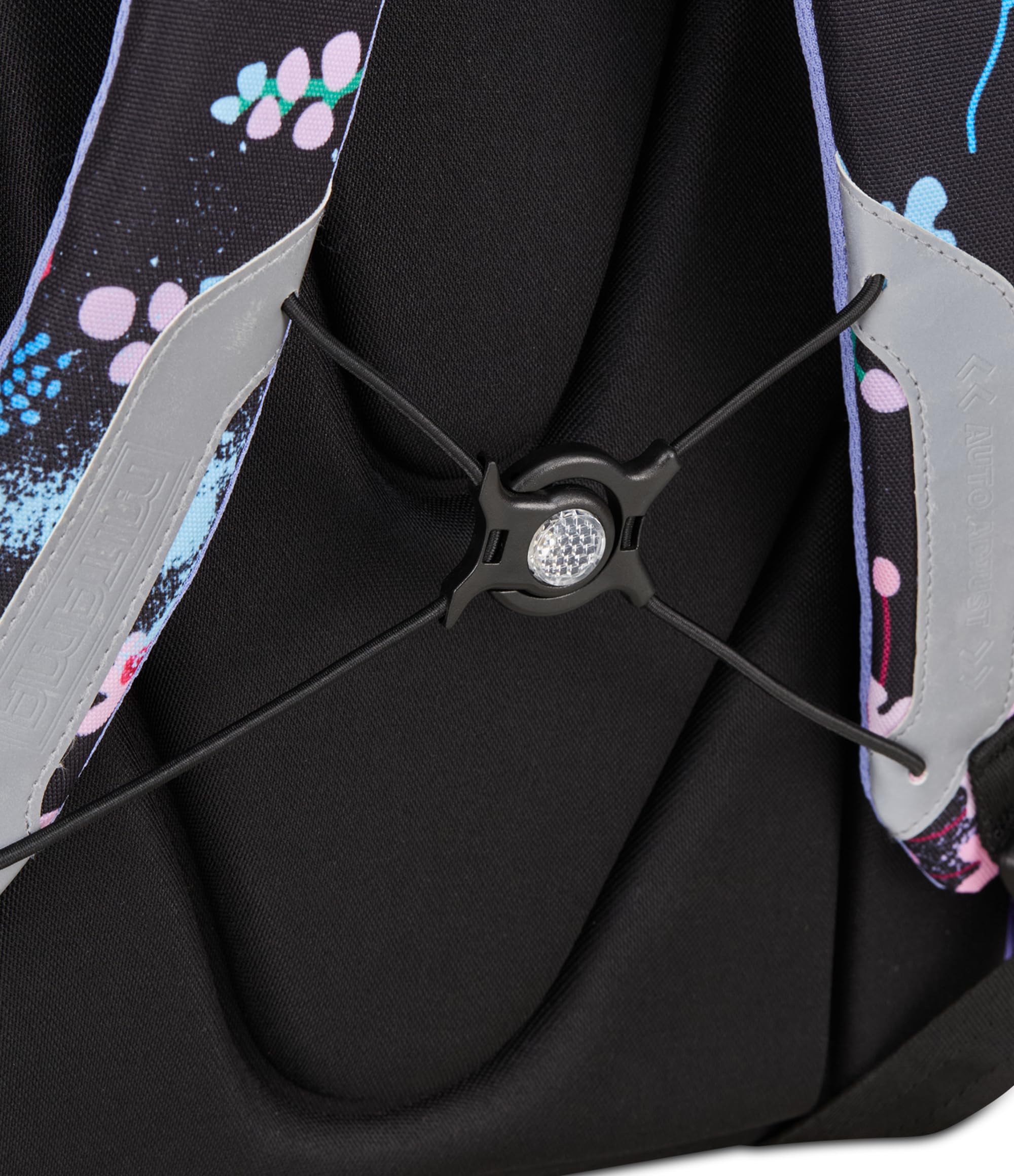 Mitama Zaino Scuola Elementare M-Power TrendyFlowers, Triplo Scomparto, Ragazzi e Ragazze, Tasca Porta Borraccia, Schienale Imbottito, viola