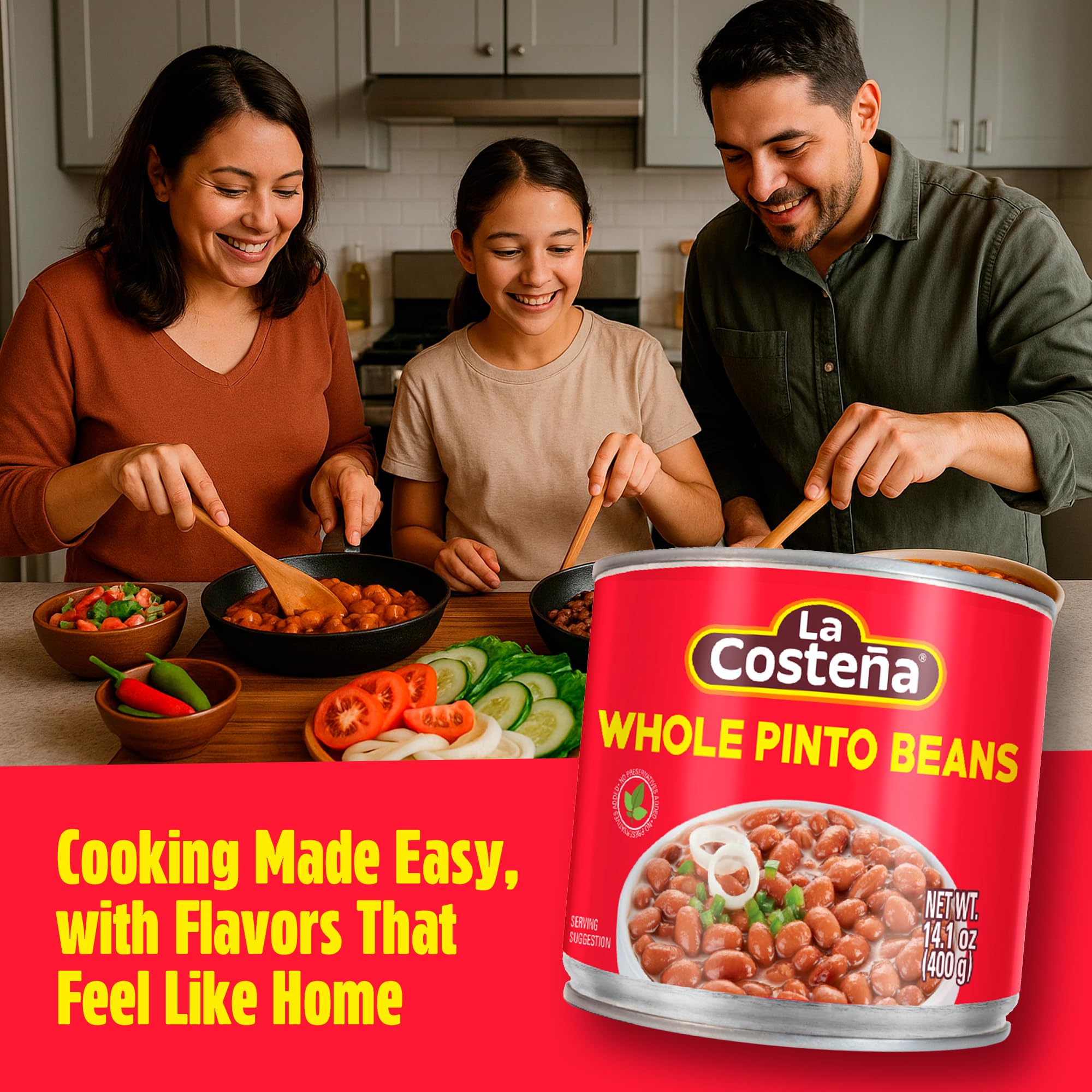 La Costena Whole Pinto Beans, 14.1 Ounce (Pack of 12)