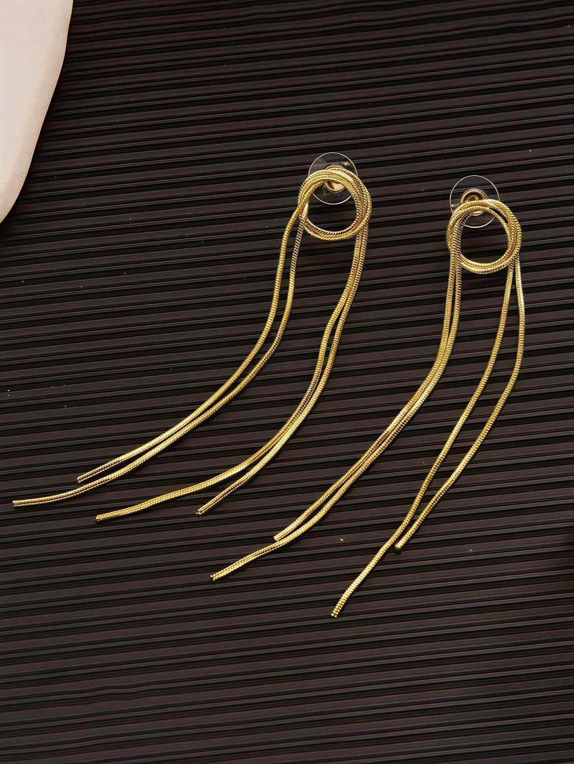 Threader Dangle Earrings For Women Long Tassel Drop Chain Earrings Elegant Formal Homecoming Hoco Trending Earrings - Image 3