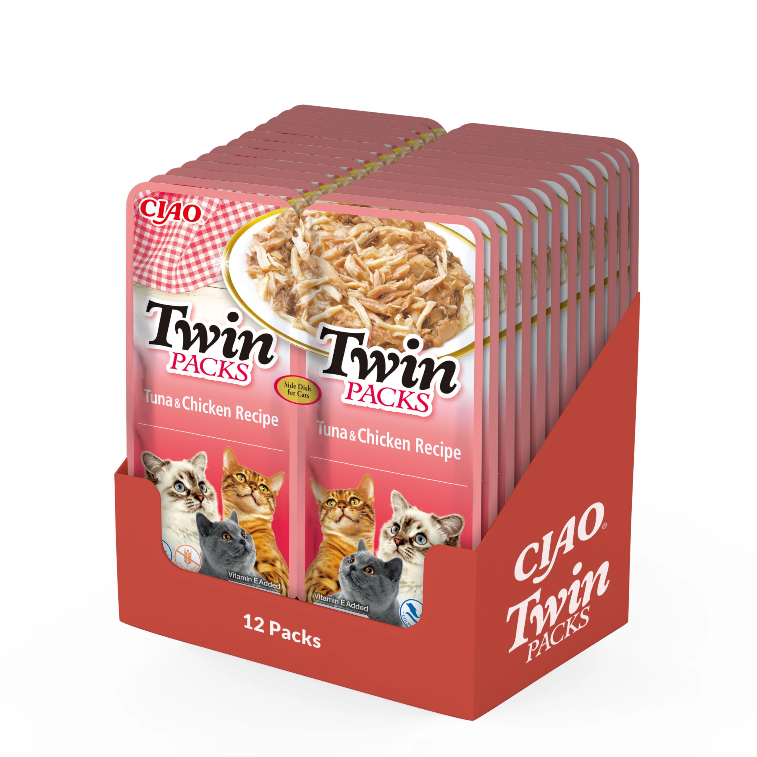 Ciao Twin Pack by INABA Wet Cat Food: Tuna & Chicken Recipe in Tuna Broth (24 x 40g) / Grain-Free, Rich in Protein, Natural Ingredients, Delicious and Healthy, Side Dish, Complement, Wet Cat Food