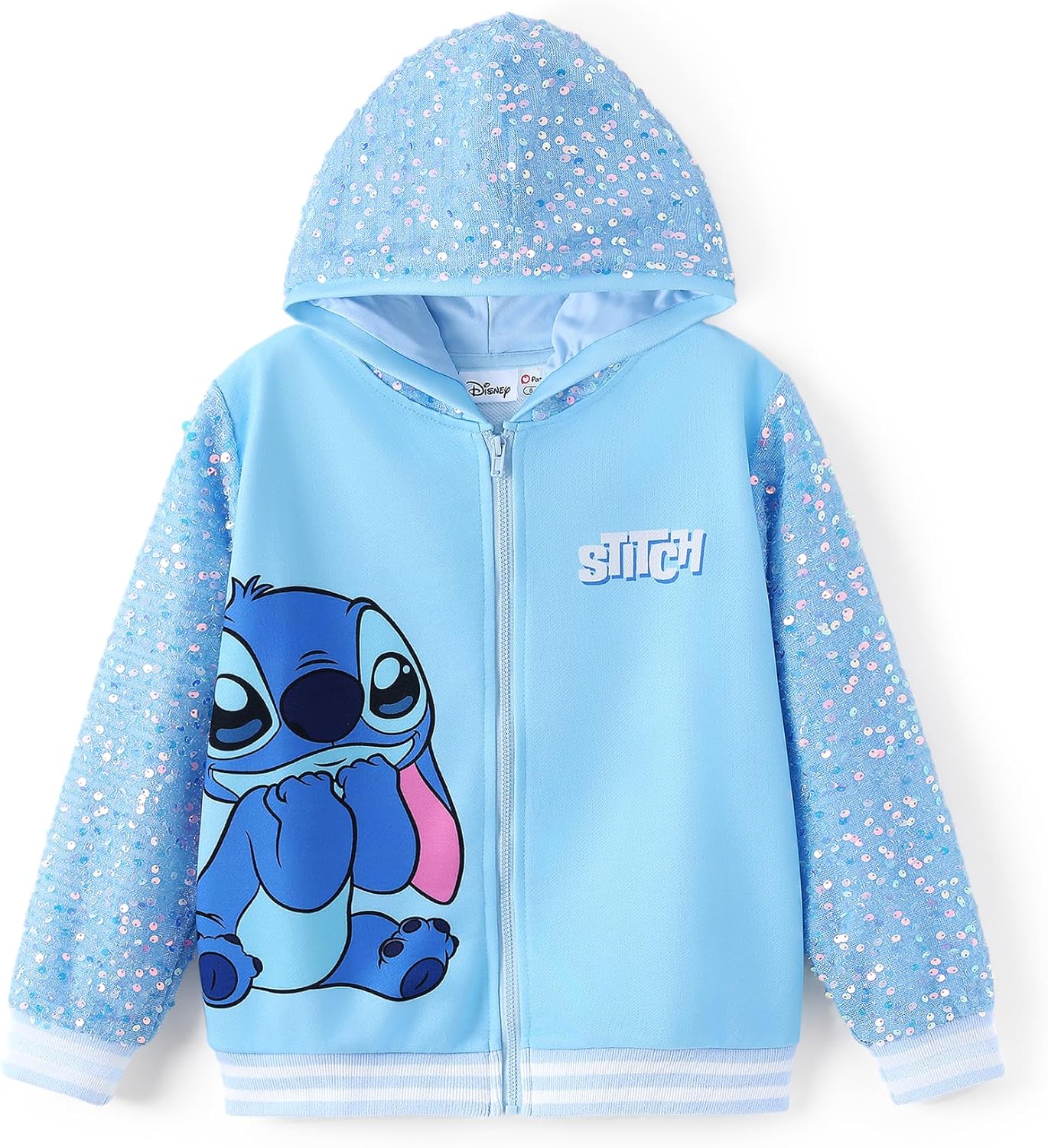Disney Frozen Elsa Stitch Minnie Mouse Toddler Girl Jacket Sequin Zipper Hoodie Sweatshirt Coat Birthday Clothes 3-13 Years