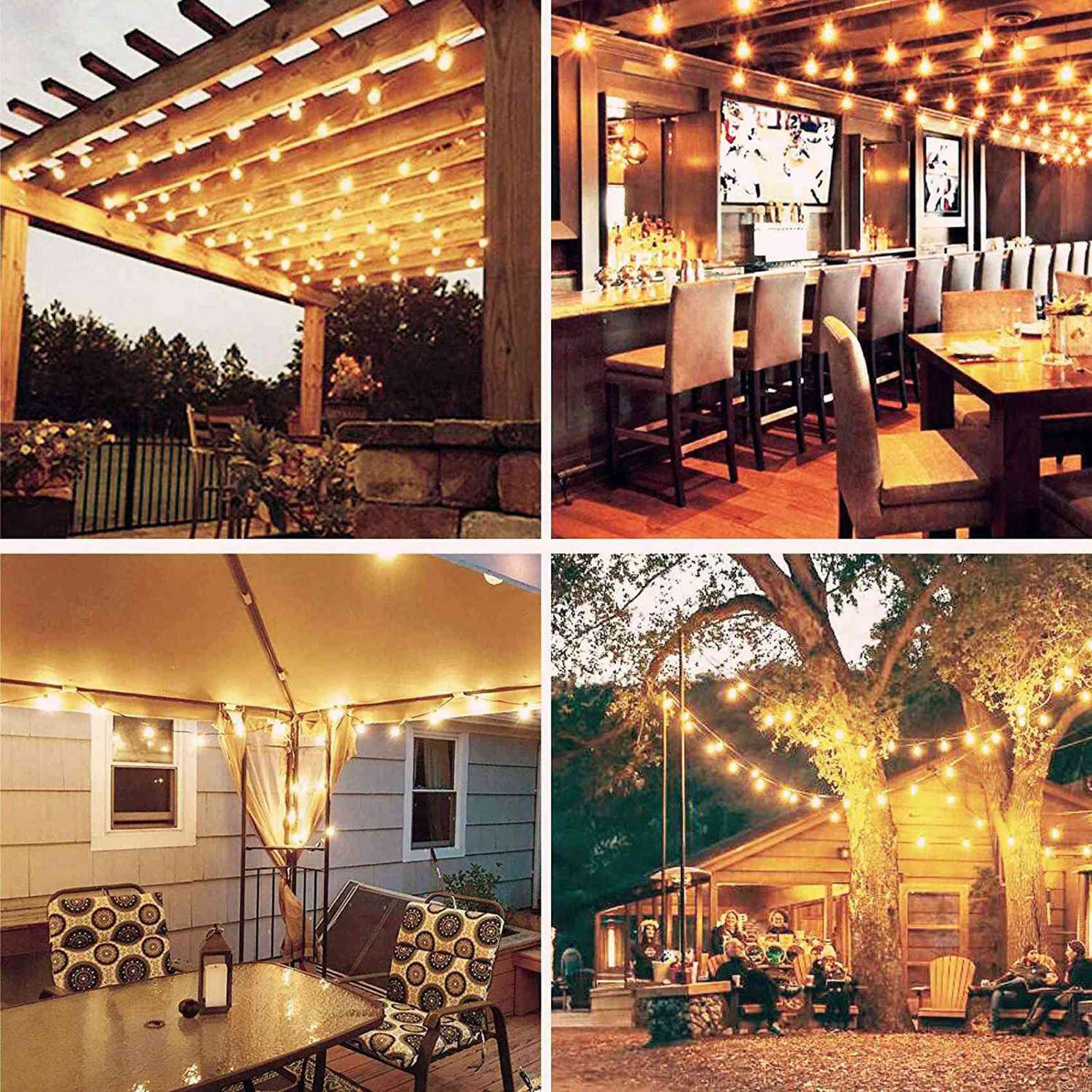 200 Piezas Bombillas LED de Repuesto G40 Bombillas de Globo LED Inastillables con Base de Tornillo E12 para Luces de Cadena Solares Cálidas