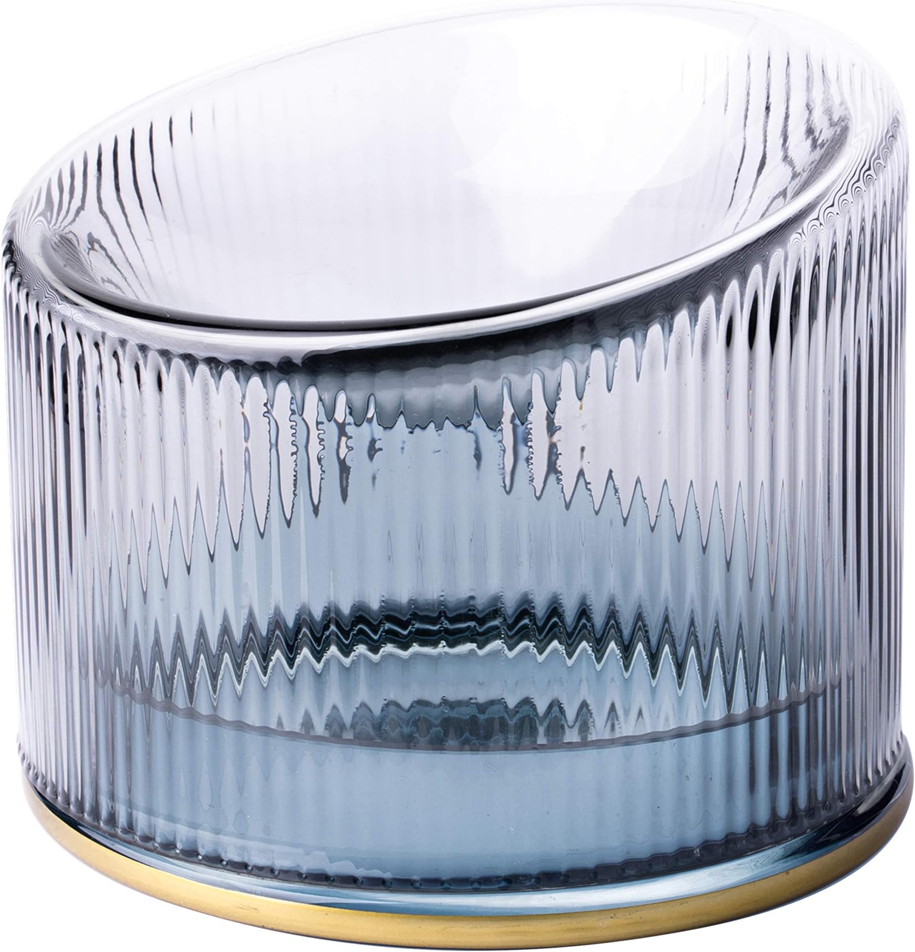 Furrytail FOODDICT Bowl Handmade Glass Cat Kitty Kit Bowls with Stand Raised Cat Food Water Bowls Beautiful and Solid Perfect Height