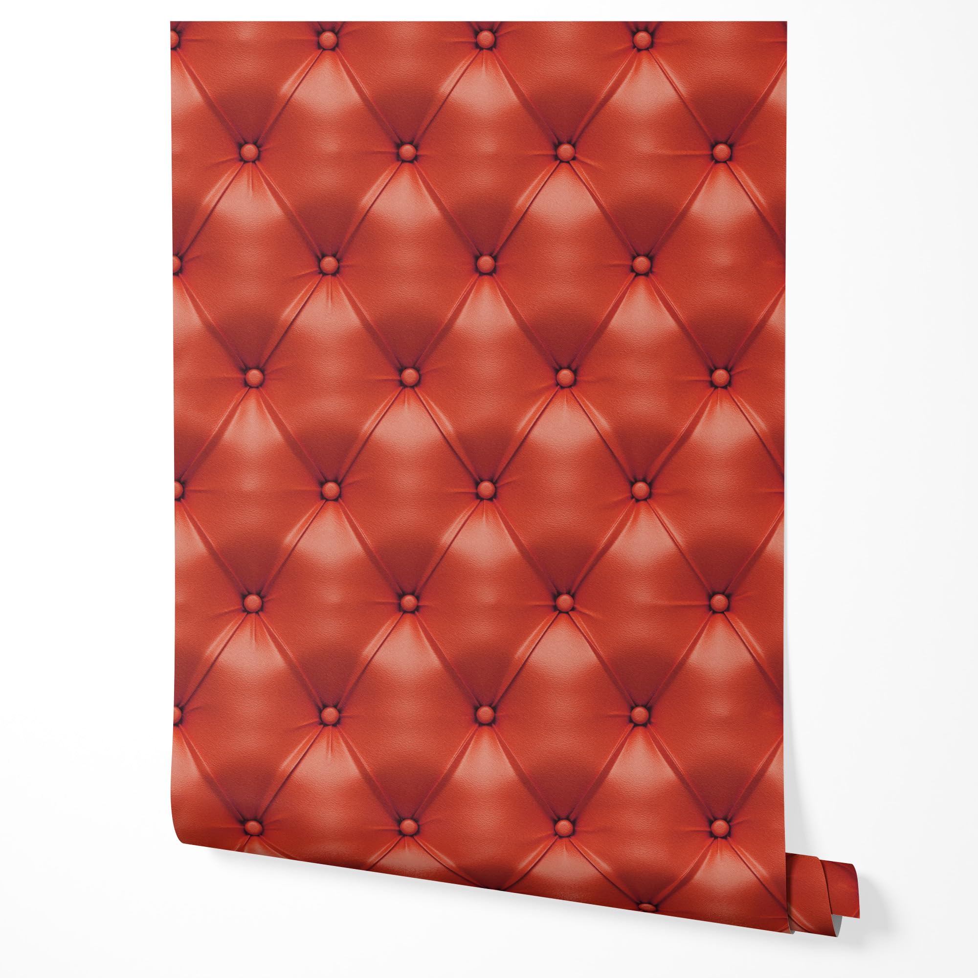 GP TONER Wallpaper red Tufted upholstered Look Chesterfield Leather Style 3D Effect Modern wall Decor UV-Resistant Non-Woven Wallpaper 197 x 20 in