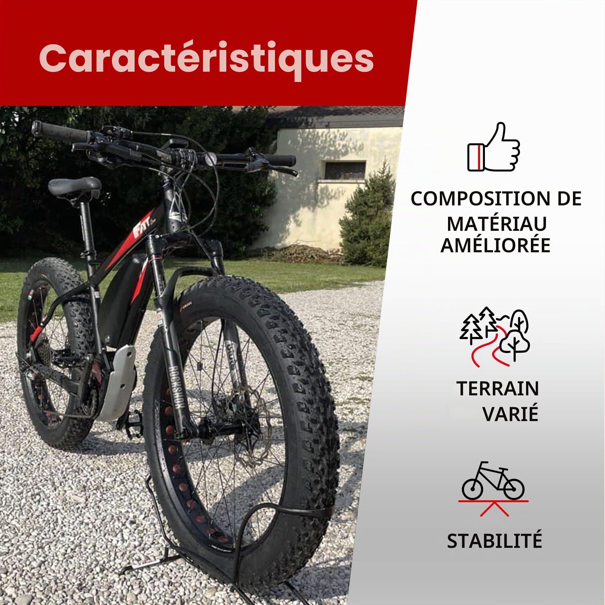 Fincci Pneu 26x4 100-559 Pliable avec 30 TPI pour Vélo Fat Bike