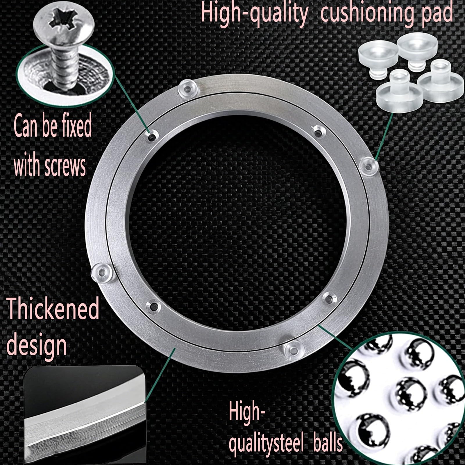 Rodamientos De Plataforma Giratoria,Pista Giratoria,Lazy Susan Giratoria | Placa Giratoria,Plato Giratorio,Metal De Aluminio,Para Hardware De Rodamiento De Plato Giratorio(450mm(18 inches))