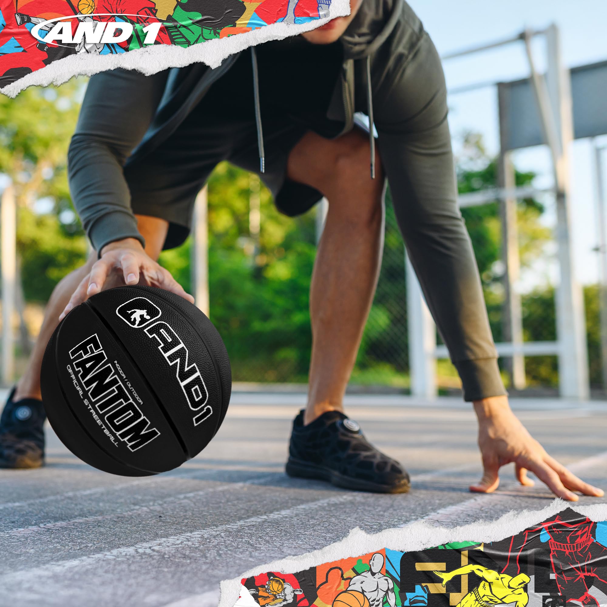 バスケットボール And1 - AND1  HYPNOTIQ Amazon | AND1 Fantom Rubber Basketball & Pump (Graffiti