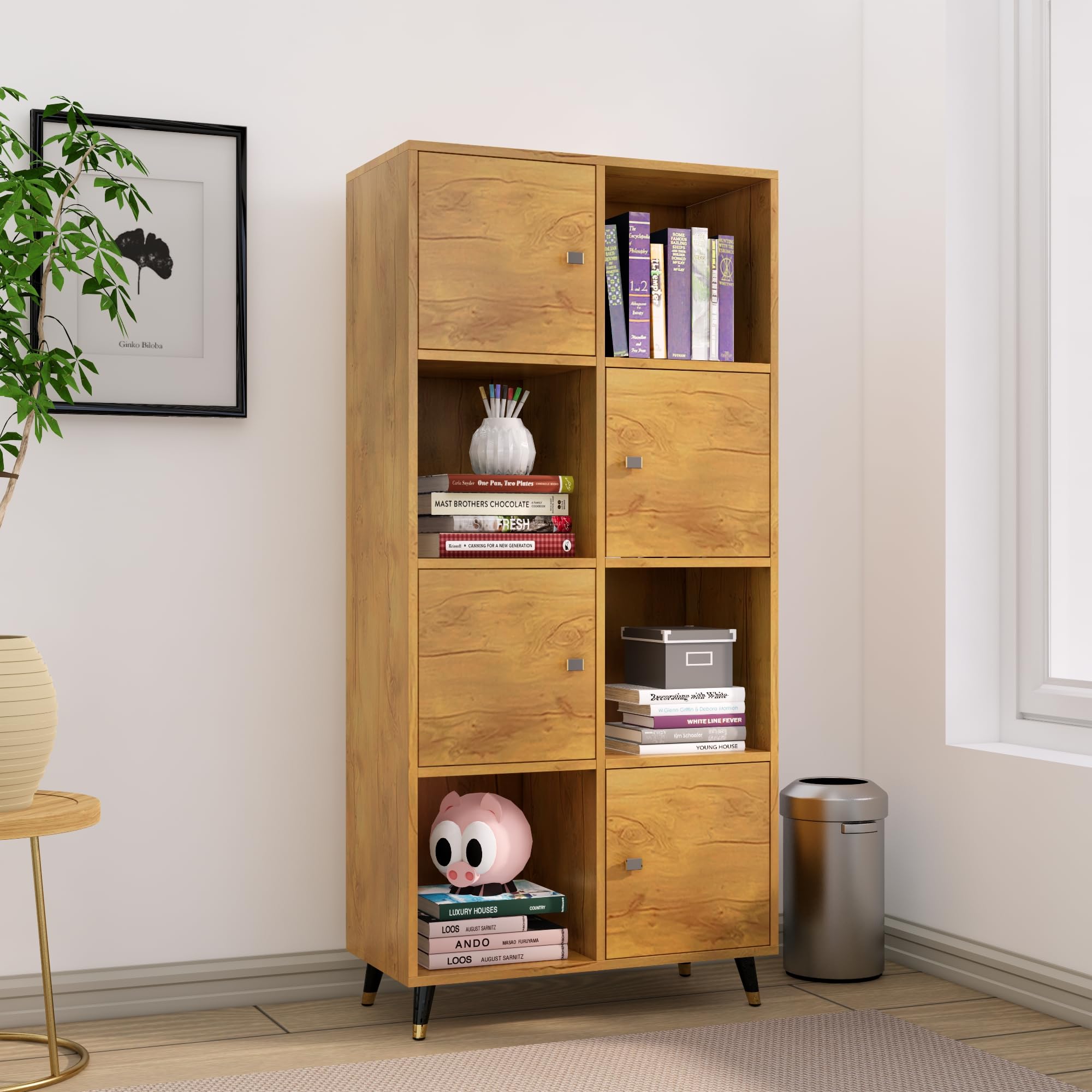 Bniture Book Shelf for Home Engineered Wood Bookshelf Multipurpose Study Room Home Decor Storage Rack Showcase Organizer for Living Room, Bedroom, Office (Giant Wood)-image-38