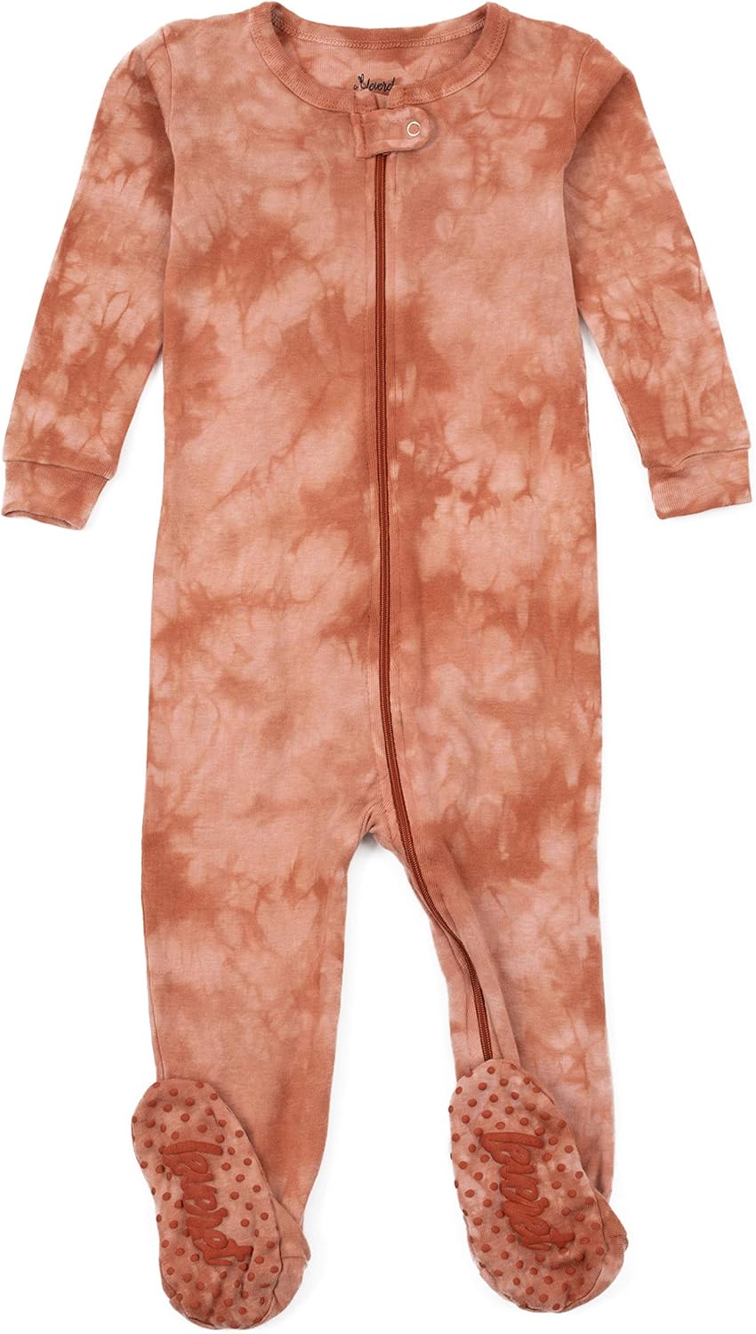 Leveret Kids & Toddler Footed Pajamas Boys Girls 100% Cotton Tie Dye 3 Months-5 Years