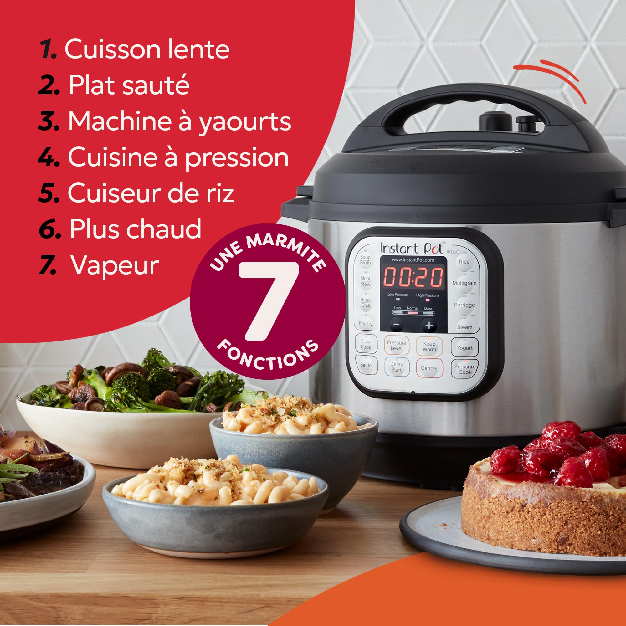 Instant Pot Duo 60 7 en 1 Autocuiseur Multifonction Acier Inoxydable 5.7 L