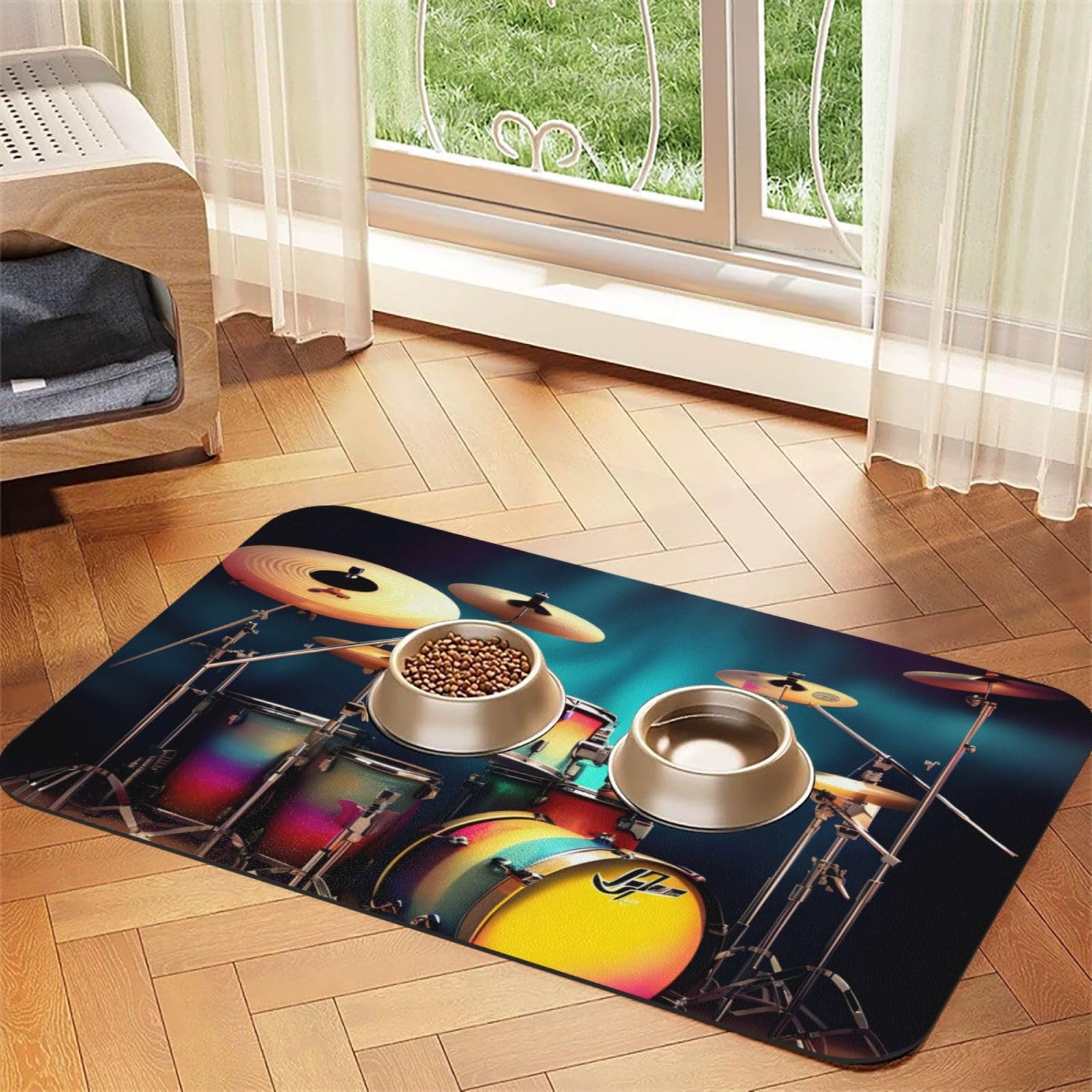 Tapis de nourriture chien chat absorbant antidérapant caoutchouc