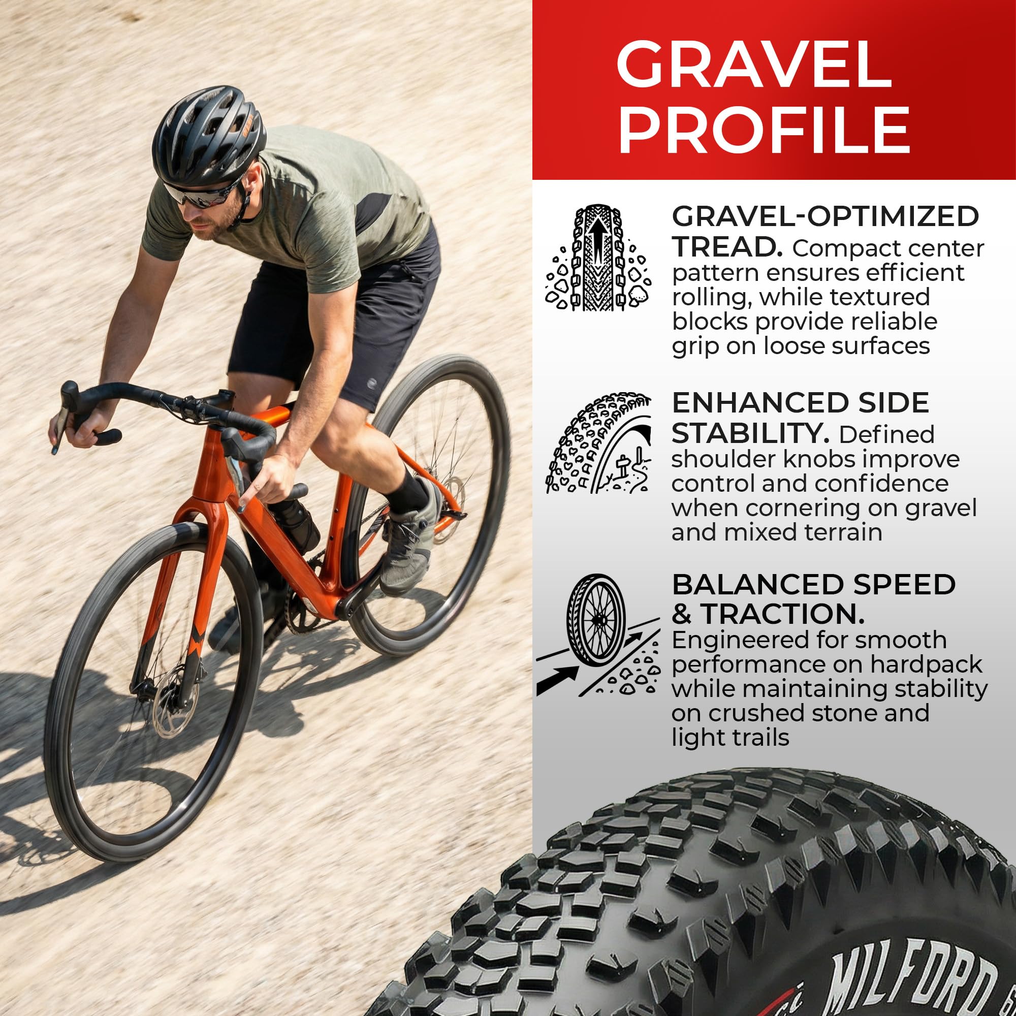 Fincci Pneus Gravel 700x40c (42-622) Paire Pliable, Protection Anti-Crevaison Nylon, 60 TPI – Lot de 2 Pneus. Idéal pour Vélo Tout Chemin VTC, Gravel et Voyages à Vélo, Grip et Confort Hors Route