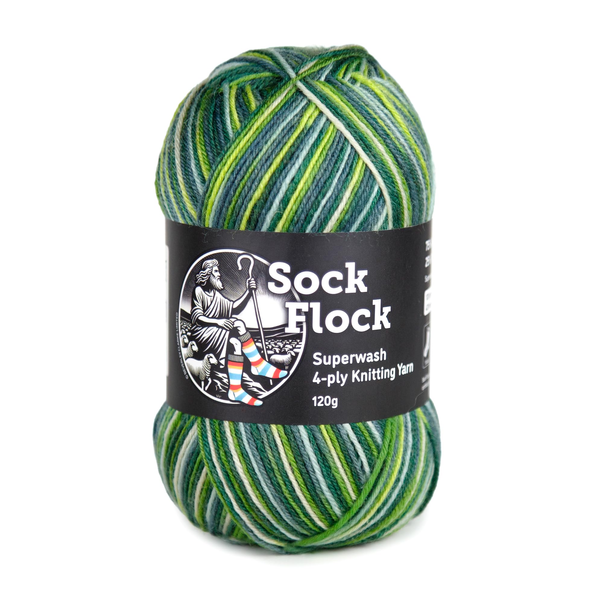 4-Ply Sock Yarn 120g, New Zealand Wool, Superwash – Wild Pear
