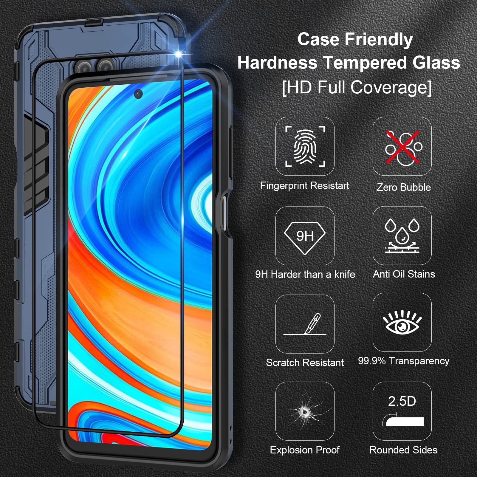 Funda para Xiaomi Redmi Note 15 Pro 5G, Carcasa Antigolpes con Soporte anular metálico, Case Protectora de Grado Militar, Azul — view 758