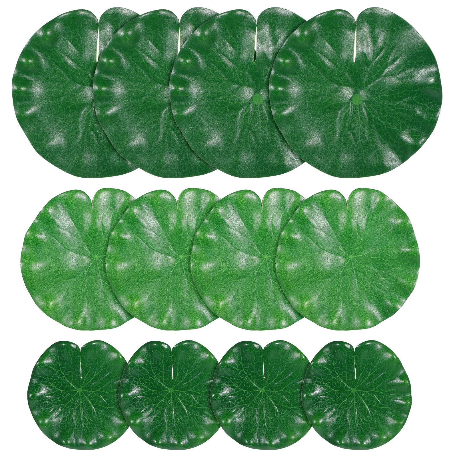 BOHUIZ 12Pcs Lily Pads for Ponds, Artificial Floating Foam Lotus Leaves Realistic Water Lily Pads Foliage Pond Decor for Pool Koi Fish Patio Aquarium Outdoor Ponds
