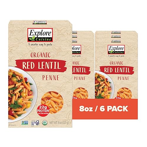 Explore Cuisine Pastas Penne de lentejas rojas Paquete de 6 cajas
