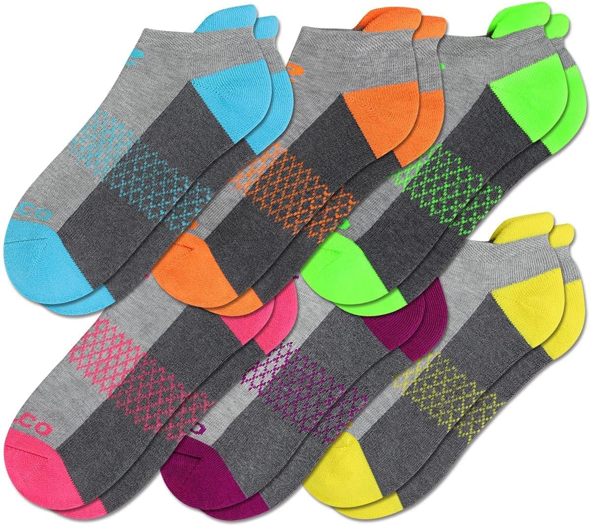 eallco Womens Ankle Socks 6 Pairs Running Athletic Cushioned Sole Socks With Tab - Image 7