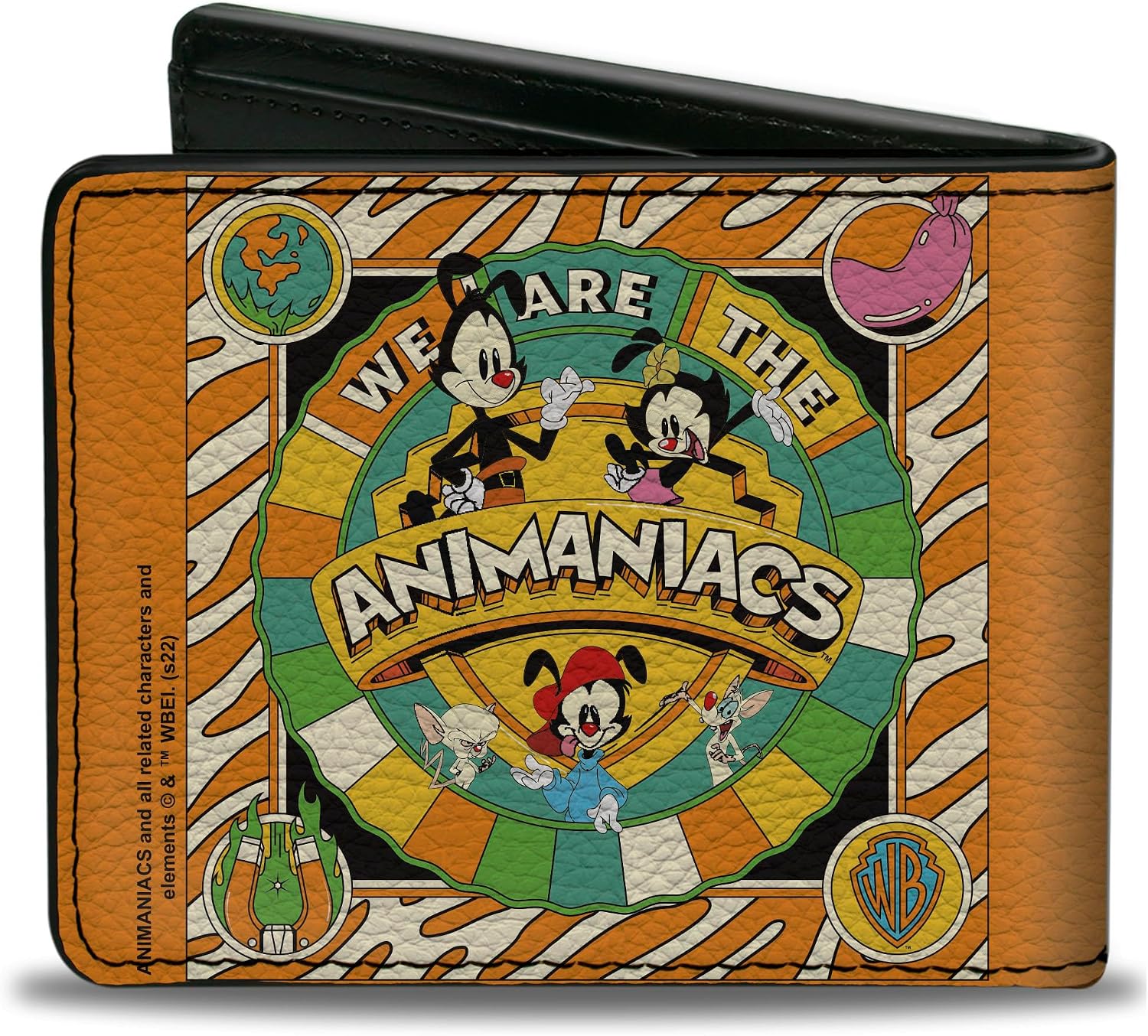 Wallet Bifold PU Animaniacs We are the Animaniacs Group Pose Orange White