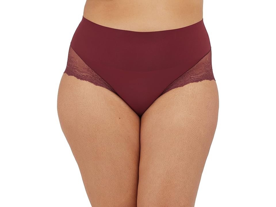 Spanx SPANX Shapewear For Women Undie-Tectable Lace Hi-Hipster Panty (Sangria) Women's Underwear INTERNATIONAL SHIPPING