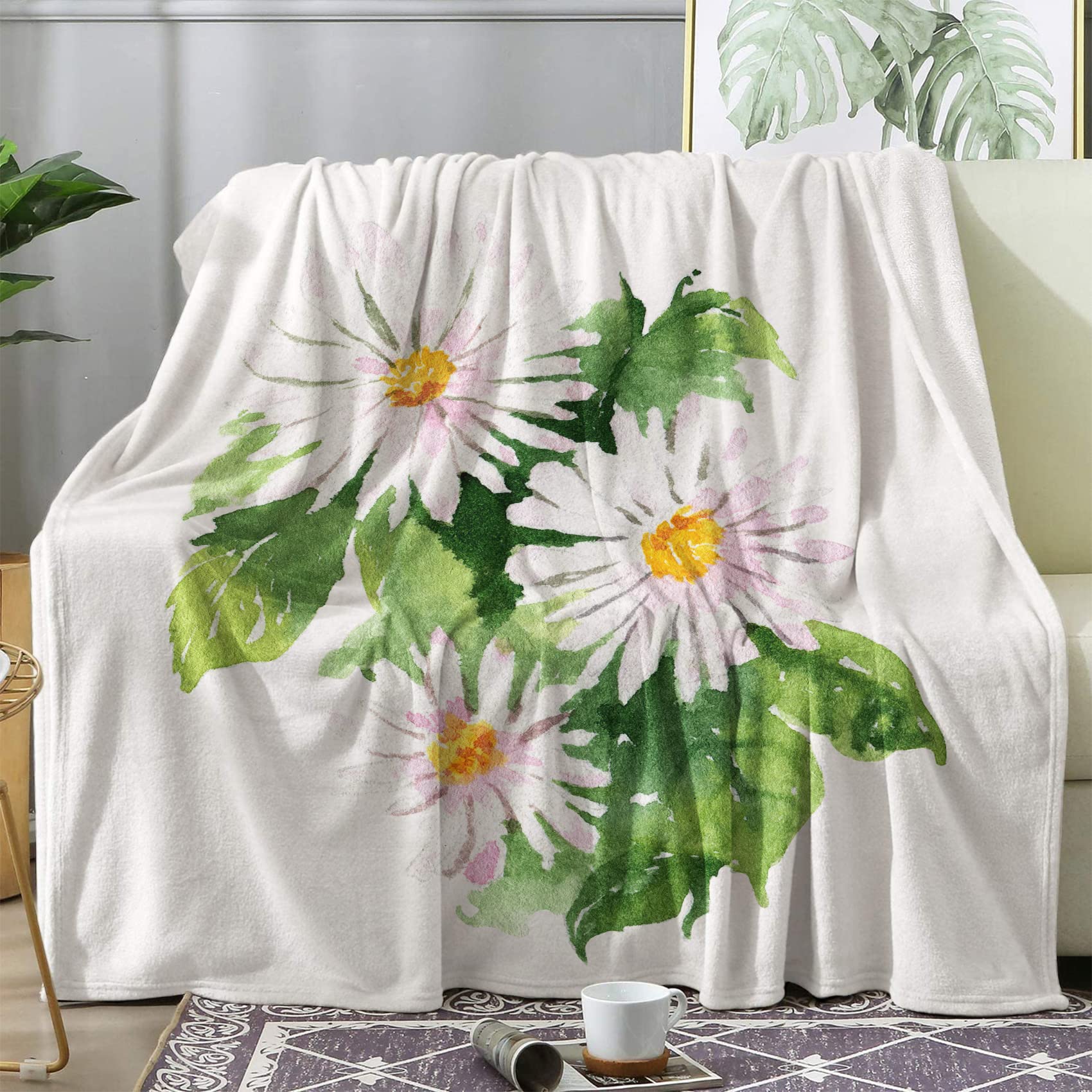 Plaid Lit Hiver Doux BUKITA Couverture Polaire Cosy pour Soirée Canapé