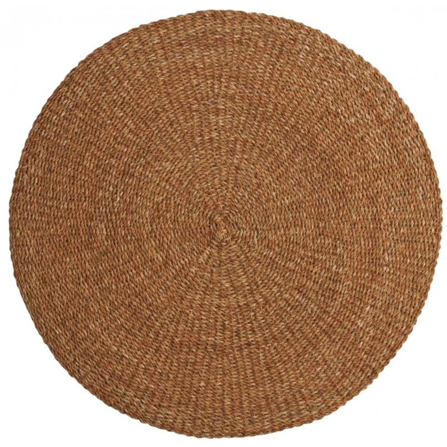 Tapis rond jonc de mer 180 cm crée une ambiance salon bohème