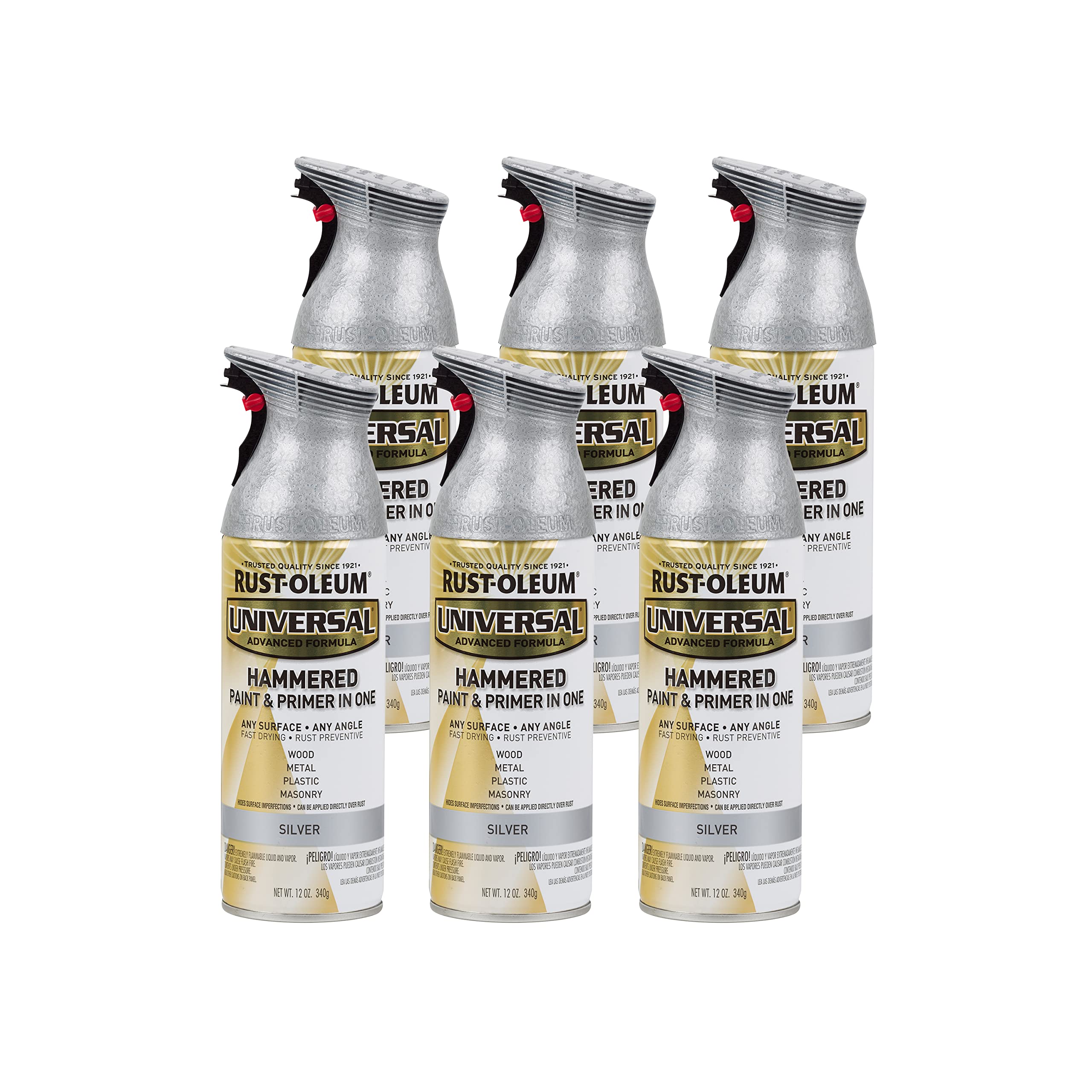 Rust-Oleum Universal All Surface Hammered Spray Paint, Silver