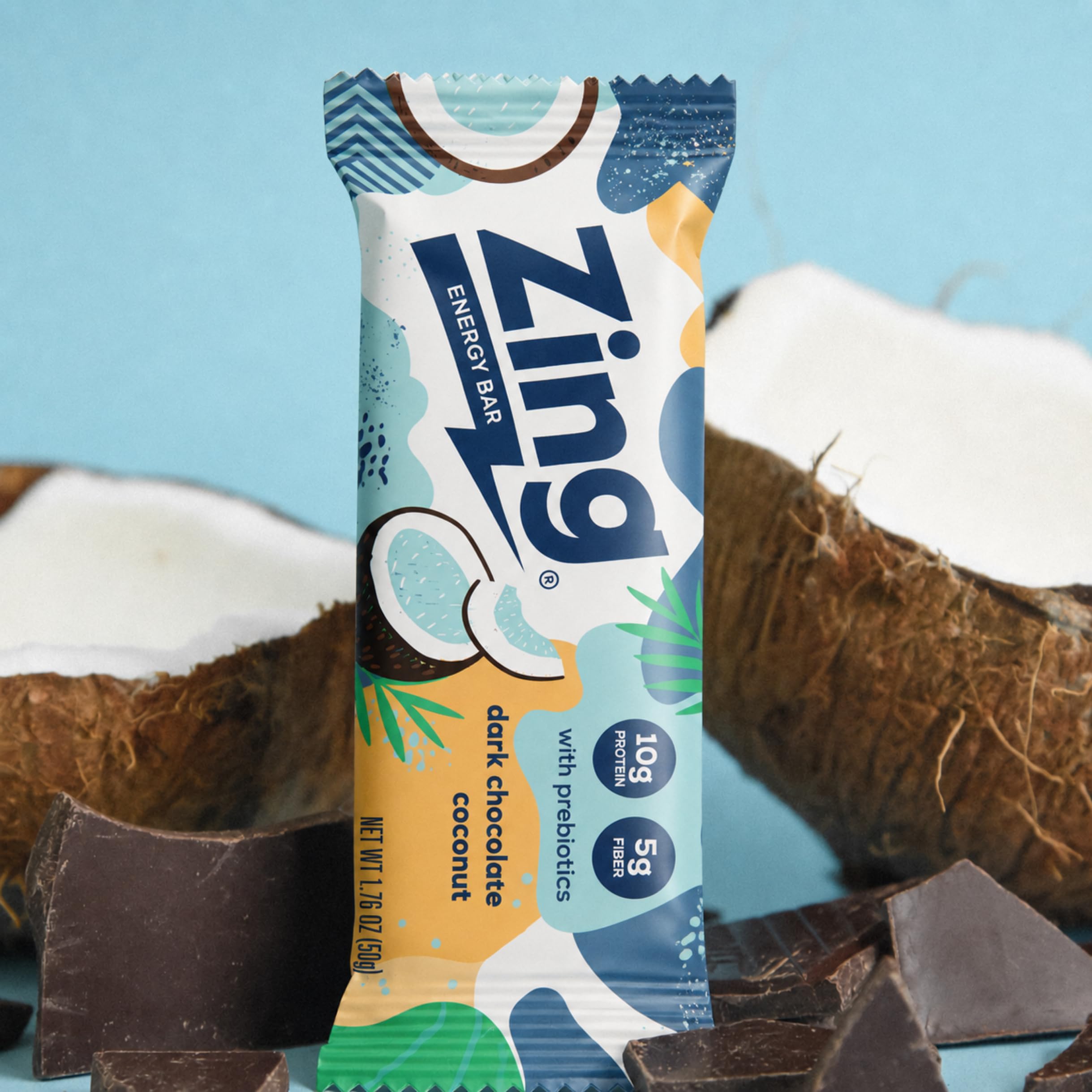 Amazon.com: Zing Dark Chocolate Coconut Vegan Protein Bars, Gluten