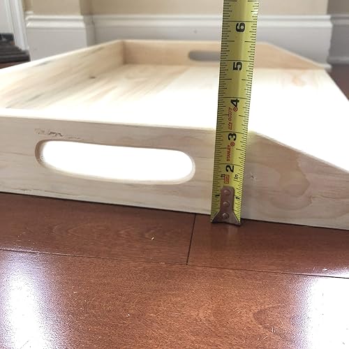 Miniatura 5 de Bandeja de servir de madera hecha a mano, la cubierta superior de la estufa funciona como TV, cama o bandeja de alimentos, tabla de servir de madera