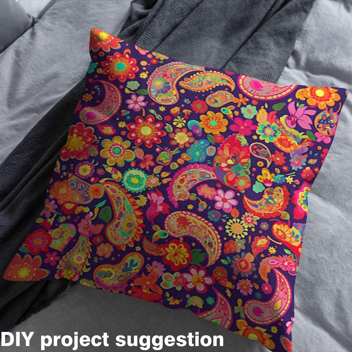 Mandala Paisley Upholstery Fabric by The Yard - Bohemian Boho Chic Floral Decorative Colorful Batik Trippy Hippie Gypsy Style for Quilting Sewing Clothing DIY, 3 Yards