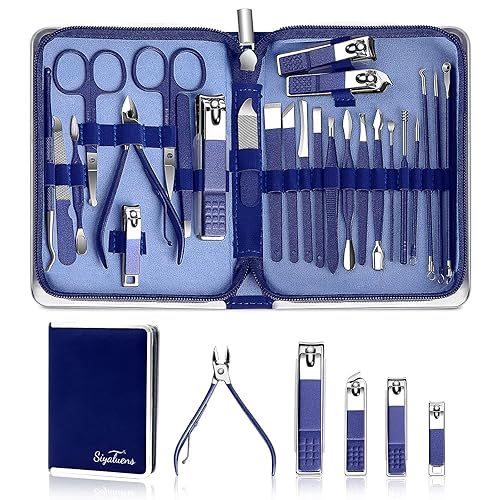 Juego de manicura para cortaúñas 26 piezas de kit de manicura Siyaluens juego de manicura profesional juego de pinzas de uñas para dedos kit de