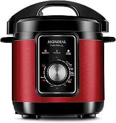 Panela de Pressão Elétrica 3L, Mondial, Vermelho/Inox, 700W, 110V - PE-47-3L-RI
