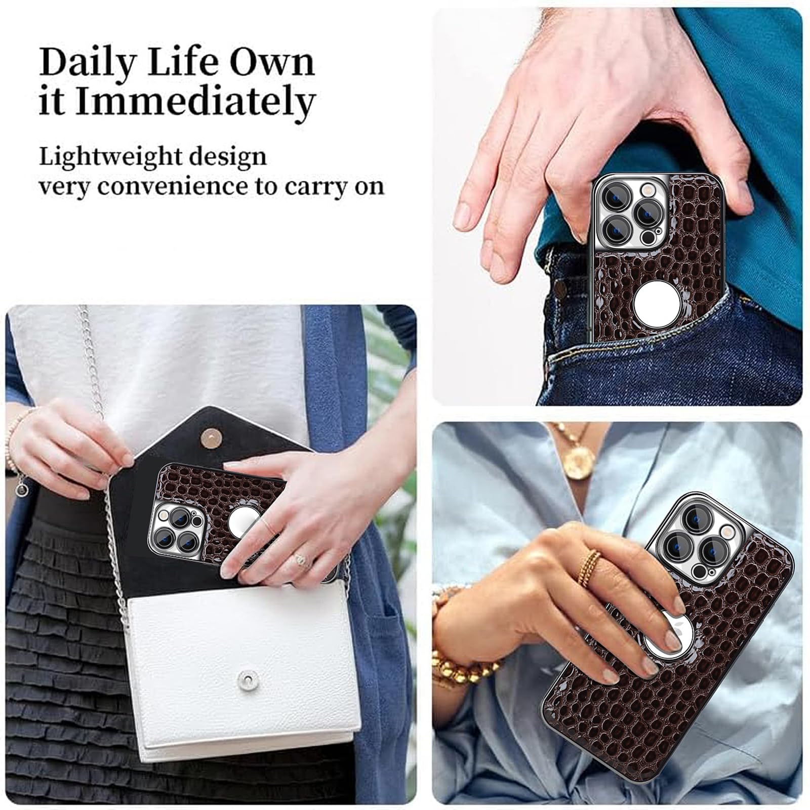 Etui na telefon komórkowy iPhone 16 Pro Max / 16 Pro / 16 Plus/16, magnetyczne etui na telefon komórkowy, galwanizowane, ultracienkie, ze wzorem krokodyla, etui ochronne z logo, czerwone, 16