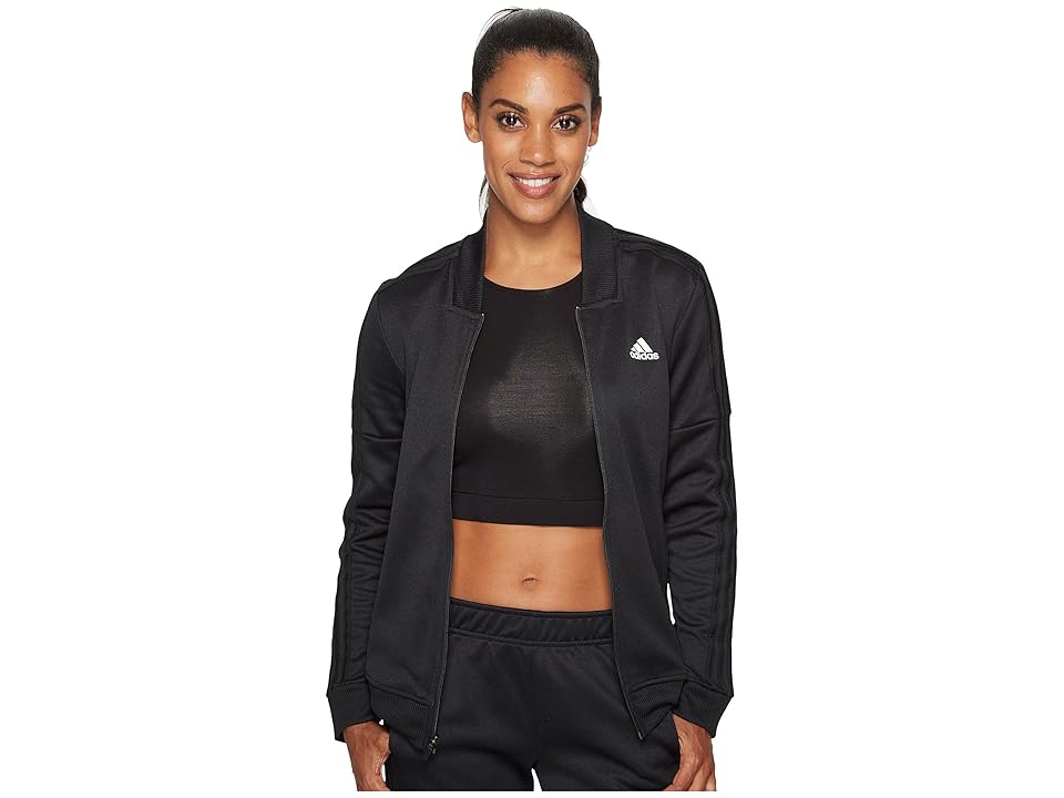 

adidas Tricot Snap Track Jacket (Black/White) Women's Jacket
