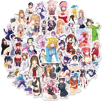 100Pcs Anime Girl Stickers Pack Vinyl Waterproof Cartoon Hot Girl Decals for Teens Mens Cute Anime Stickers for Water Bottles Laptop Hydroflask