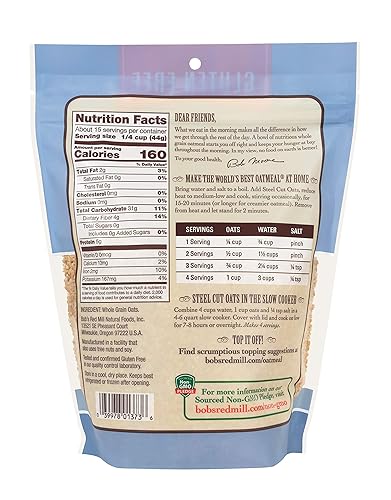 Miniatura 3 de Bobs Red Mill Avena de corte de acero sin gluten 24 onzas paquete de 4