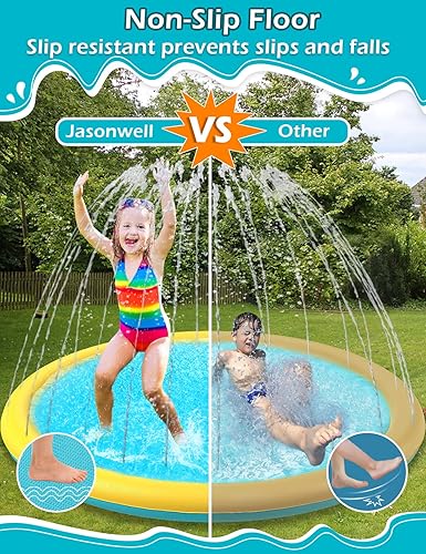 Miniatura 3 de Jasonwell - Almohadilla antideslizante para salpicaduras para perros para niños, piscina para cachorros, juguetes de agua al aire libre, patio