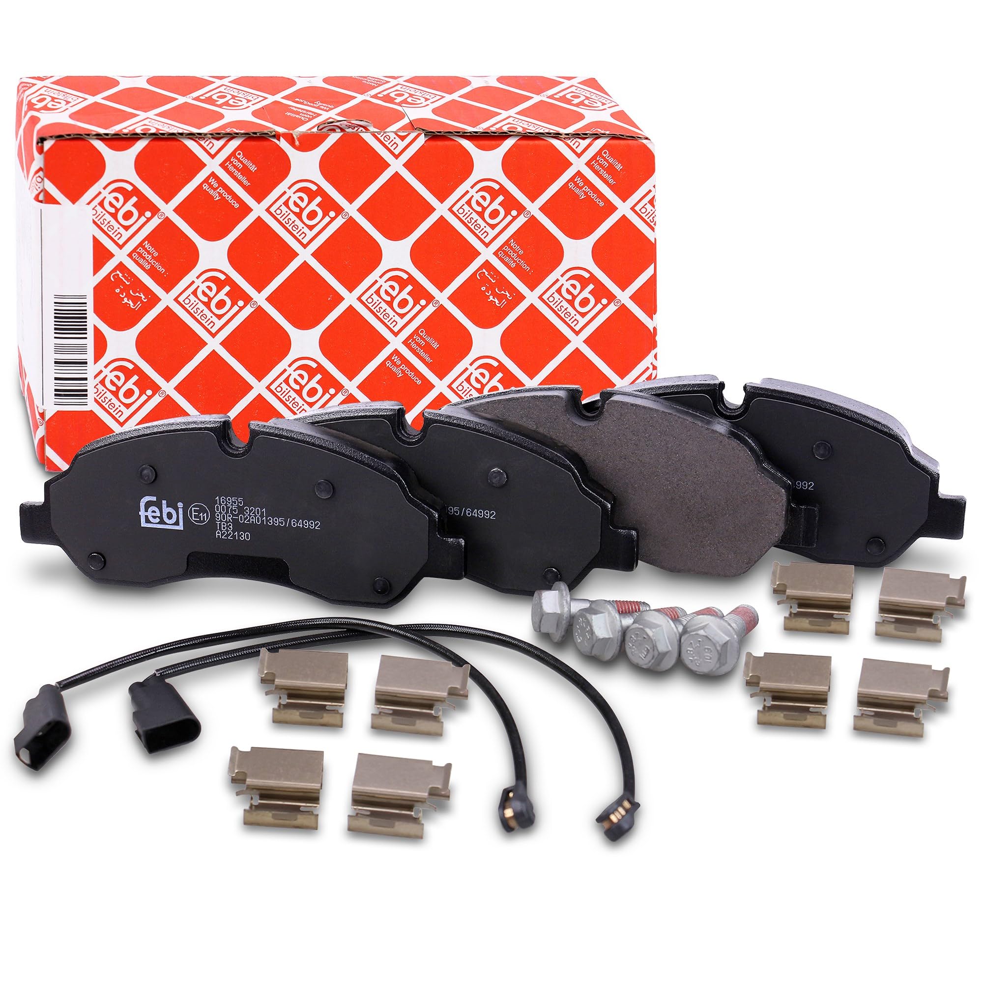 febi bilstein 16955 Brake Pad Set with fastening material, 1 unit