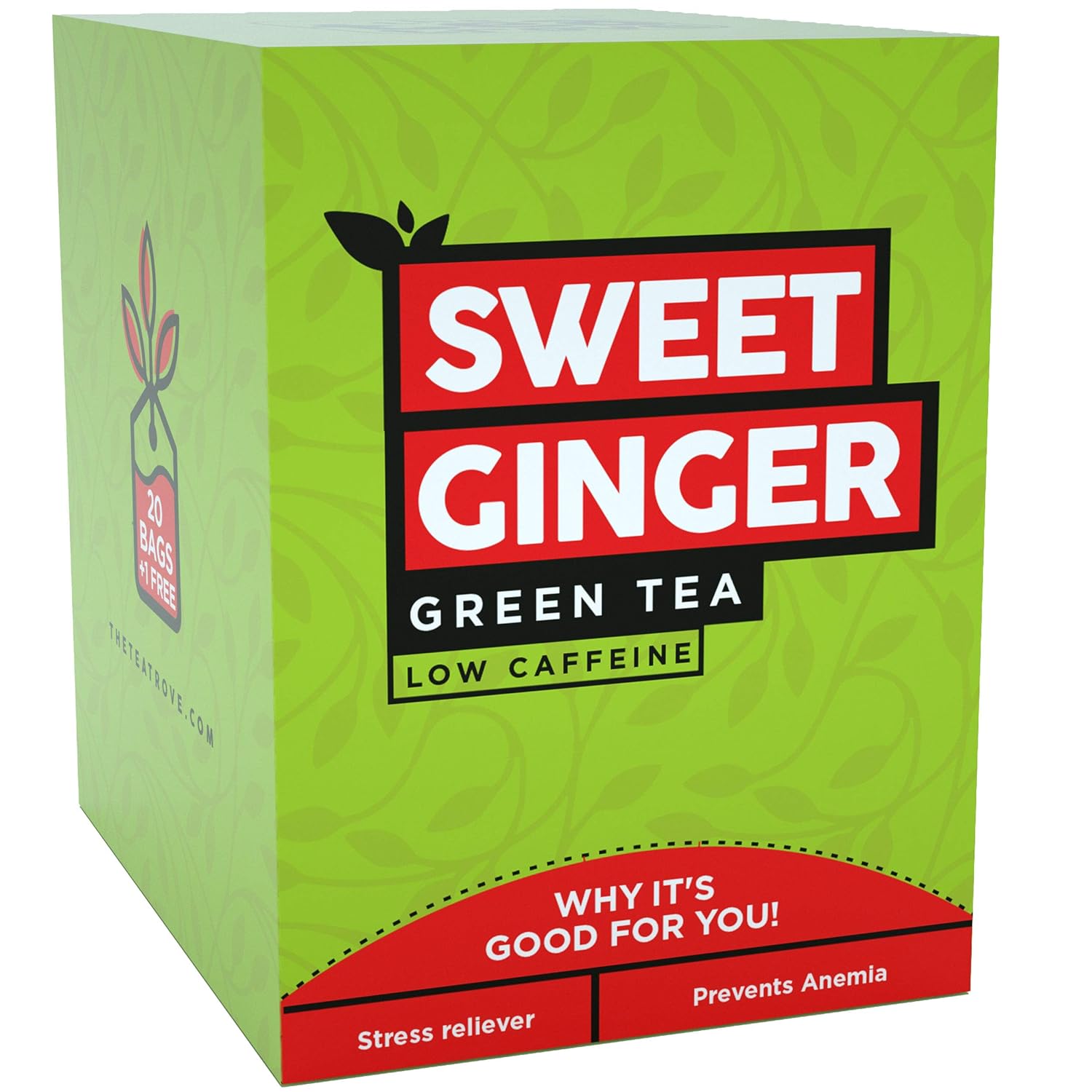 The Tea Trove Organic Sweet Mint Ginger Tea Bags for Immunity, Cold