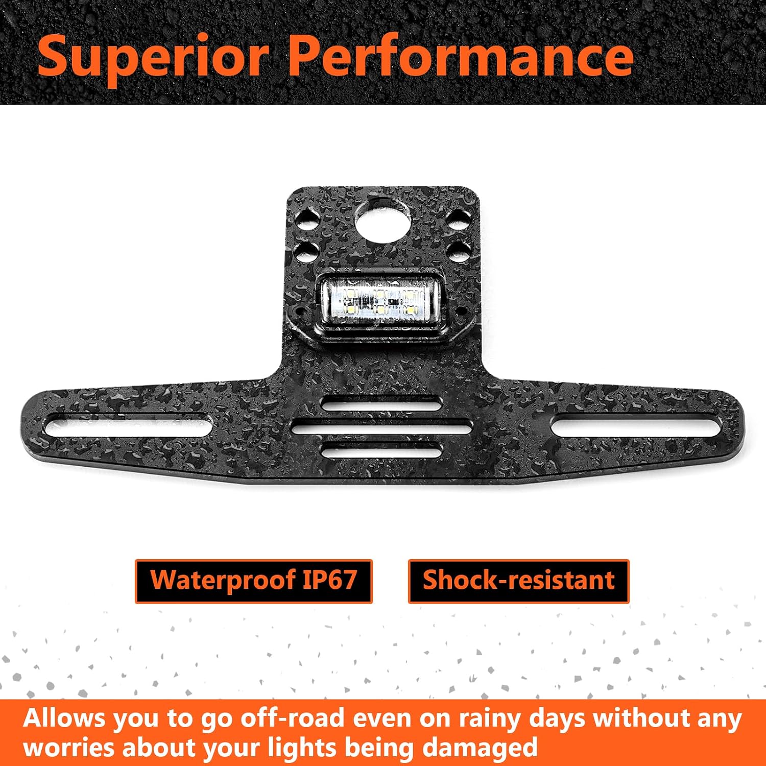 Universal License Plate Bracket with LED Light ATV UTV License Plate Frame Holder Compatible with Polaris Fit Can-Am Trailer Truck