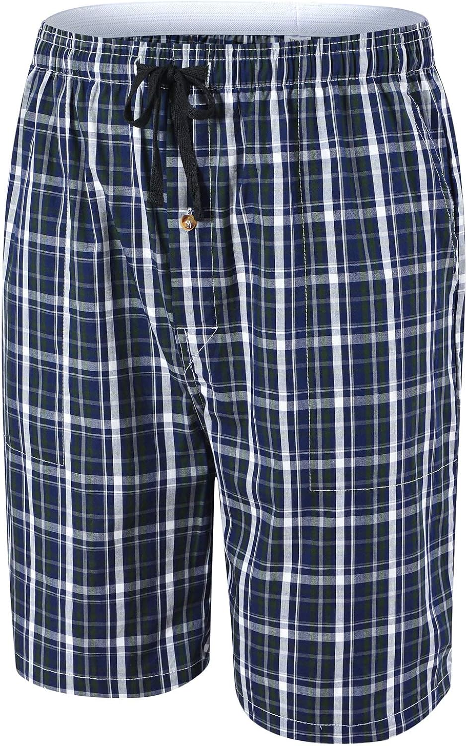 JINSHI Men’s Pajama Shorts Cotton Sleep Short Pockets Sleep Bottoms Plaid Lounge Shorts at  Men’s Clothing store