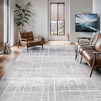 Vamcheer Modern Geometrikus Szőnyeg 200x300cm Világosszürke Puha Csúszásmentes Szalon 1