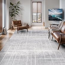 Vamcheer Living Room Rug, Modern Geometric Abstract, Washable, Non-Slip, Soft, Light Beige, 160 x 230 cm