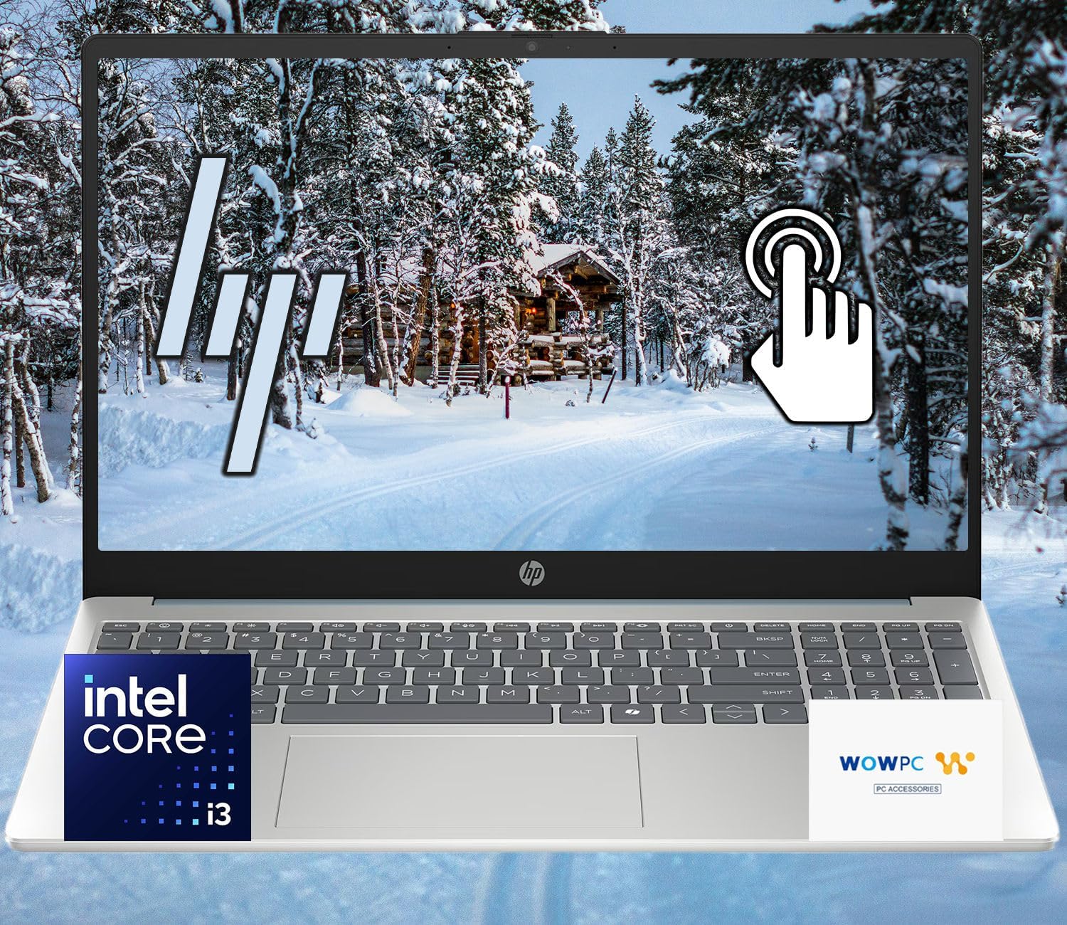 HP Pavilion Laptop, 15.6" FHD Touchscreen, Intel i3-N305, 16GB RAM 512GB PCIe SSD, Win 11 Home, WiFi 6, FHD Audio, Anti-Glare, FHD Camera, Up to 10.25 Hrs Use, w/WOWPC Recovery USB