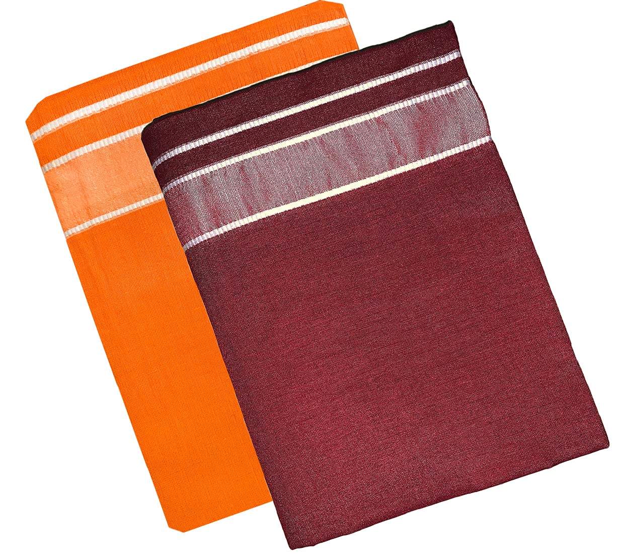 PRAKASAM COTTONMen's Kerala Colour Pondu- Premam Single (1.28X2.00 mtrs) Colour (pack Of 2) (Sky Blue - Parrot Green) Dhoti